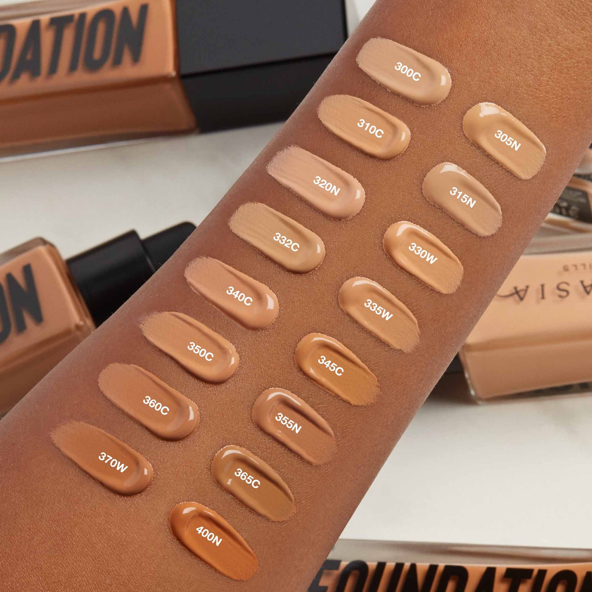 Luminous Foundation Medium Arm Swatches
