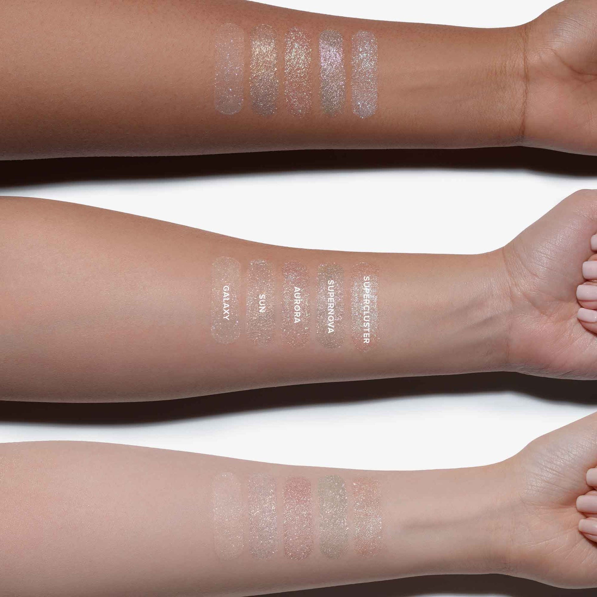 Cosmic Collection Space Dust Powder Arm Swatch